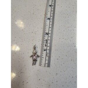 925 Sterling Silver October Birthstone Boy Man Figure Charm Pendant 1 1/4" T